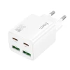 Мережевий зарядний пристрій Hoco N56 2×USB-C + 2×USB-A QC3.0 PD 30W White (6942007659284)