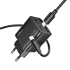 Мережевий зарядний пристрій Hoco N56 2×USB-C + 2×USB-A QC3.0 PD 30W + кабель USB-C to Lightning Black (6942007659291)