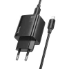 Мережевий зарядний пристрій Hoco N56 2×USB-C + 2×USB-A QC3.0 PD 30W + кабель USB-C to Lightning Black (6942007659291)