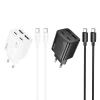 Мережевий зарядний пристрій Hoco N56 2×USB-C + 2×USB-A QC3.0 PD 30W + кабель USB-C to USB-C White (6942007659321)