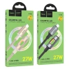 Кабель USB з діодами LED USB C до Lightning Hoco PD 27W 1,2 м U144 Black (6942007659543)