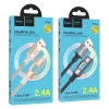 Кабель Hoco U144 USB A до Lightning 2.4A 1.2 м з LED Black (6942007659567)