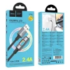 Кабель Hoco U144 USB A до Lightning 2.4A 1.2 м з LED Black (6942007659567)
