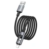Кабель Hoco U144 USB A до Lightning 2.4A 1.2 м з LED Black (6942007659567)