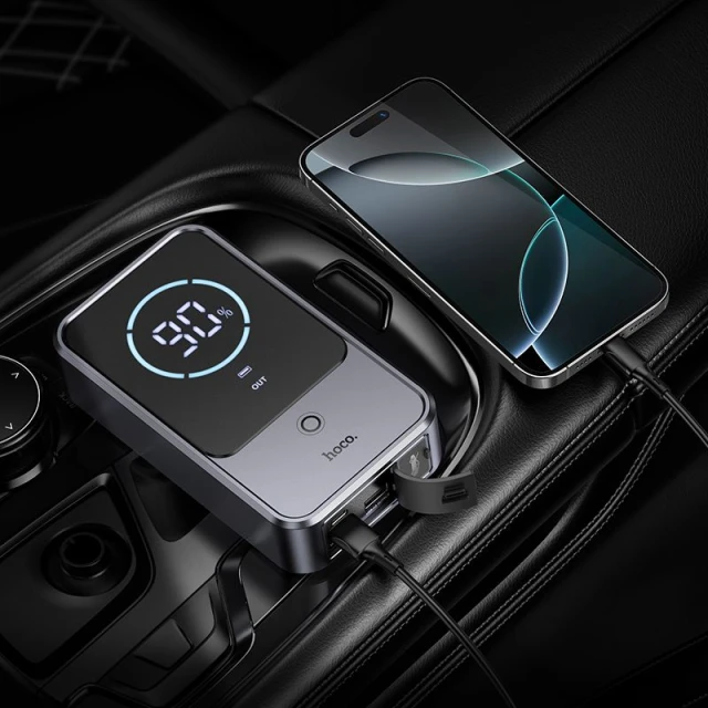 Powerbank Hoco QS7 10000 mAh 2.4A 18W з функцією запуску автомобіля Grey (6942007662840)