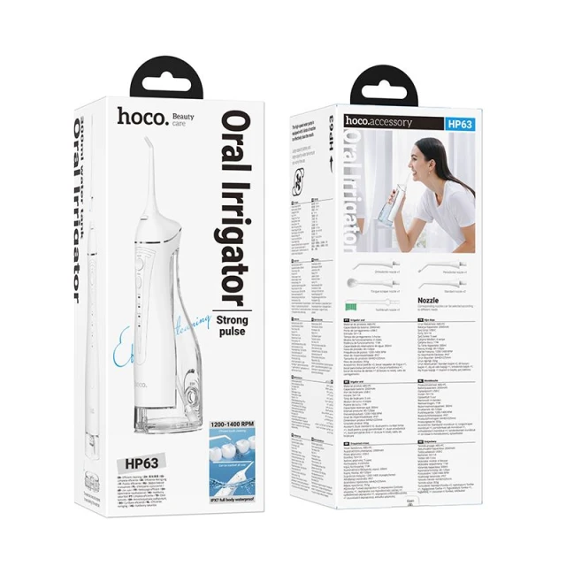 Іригатор для порожнини рота Hoco IPX7 300 ml HP63 White (6942007662956)