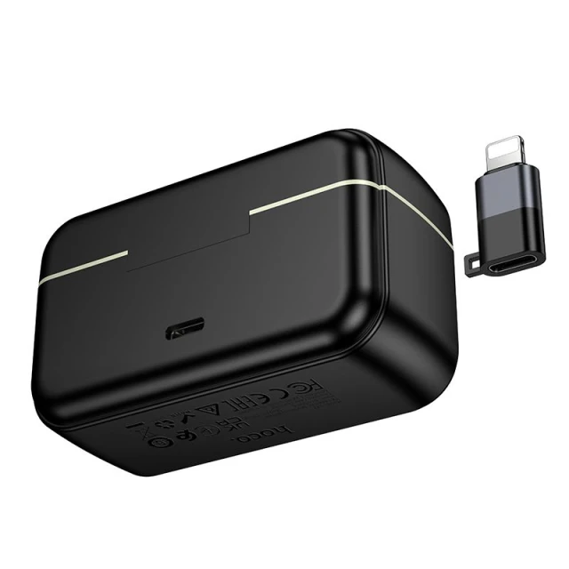 Микрофон беспроводной Hoco L22 2в1 Lightning/USB-C Black (6942007663151)