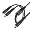 Кабель Hoco X123 2в1 USB C to USB C + Lightning 1 m Black (6942007663588)