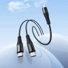 Кабель Hoco X123 2в1 USB-C to USB-C+C 1м Black (6942007663595)