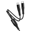Кабель Hoco X123 2в1 USB-C to USB-C+C 1м Black (6942007663595)
