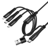 Кабель Hoco X123 3в1 USB C/USB A to Lightning + USB C + Micro USB 1m Black (6942007663601)