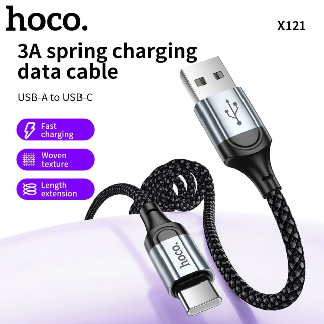 Кабель Hoco X121 USB C to USB C PD 3A 1.5 m Black (6942007663779)