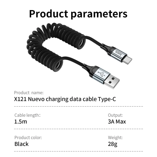 Кабель Hoco X121 USB C to USB C PD 3A 1.5 m Black (6942007663779)