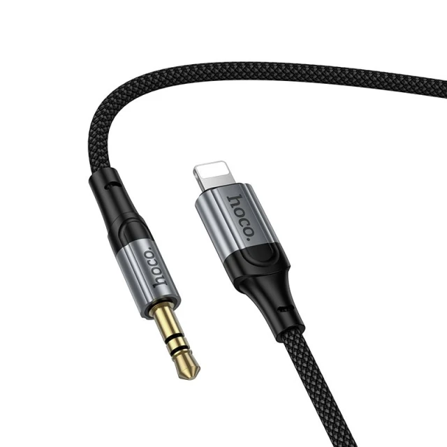 Кабель AUX Jack 3.5 mm к Lightning Hoco UPA33A 1.5 м Black (6942007663809)