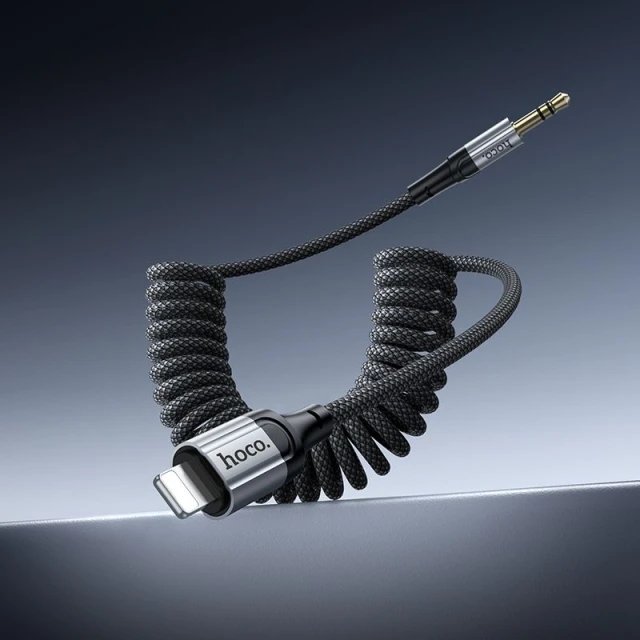 Кабель AUX Jack 3.5 mm к Lightning Hoco UPA33A 1.5 м Black (6942007663809)