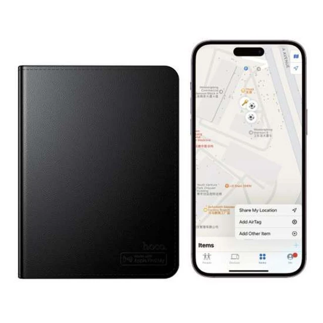 Локалізатор Hoco E91G Apple FindMy картхолдер Black (6942007664141)