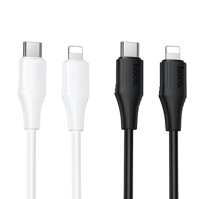 Кабель USB C до Lightning Hoco X124 27W силіконовий 1 м Black (6942007664387)