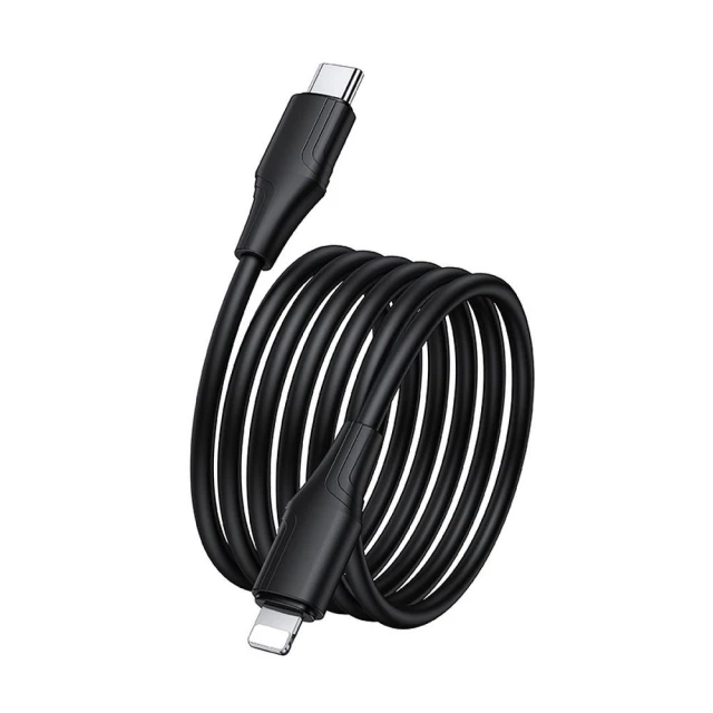 Кабель USB C до Lightning Hoco X124 27W силіконовий 1 м Black (6942007664387)