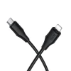 Кабель USB C до Lightning Hoco X124 27W силіконовий 1 м Black (6942007664387)