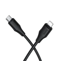 Кабель USB C до Lightning Hoco X124 27W силіконовий 1 м Black (6942007664387)
