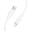 Кабель Hoco X124 USB-C to Lightning PD 27W силіконовий 1m White (6942007664394)