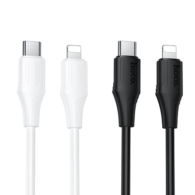 Кабель Hoco X124 USB-C to Lightning PD 27W силіконовий 1m White (6942007664394)