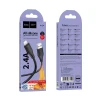 Кабель USB A до Lightning Hoco X124 2.4A силіконовий 1 м Black (6942007664400)