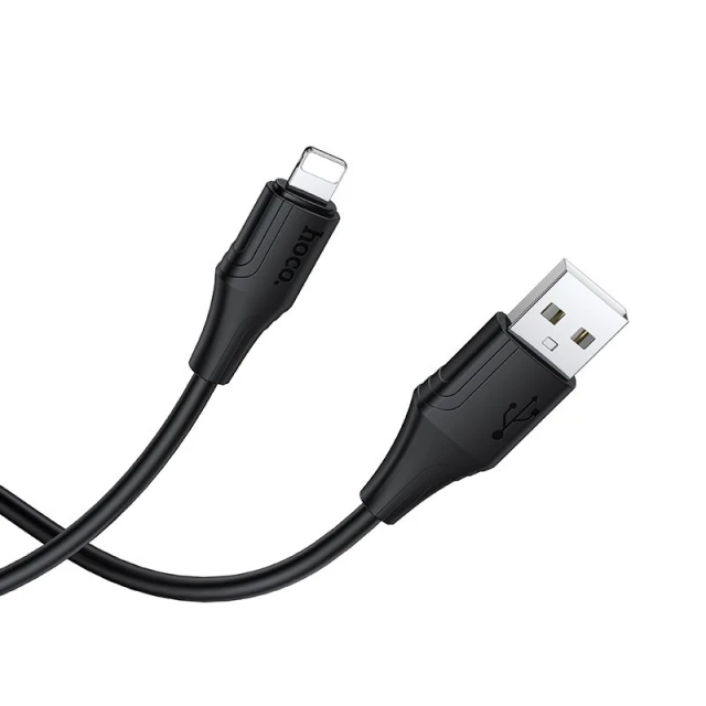 Кабель USB A до Lightning Hoco X124 2.4A силіконовий 1 м Black (6942007664400)
