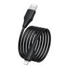 Кабель USB A до Lightning Hoco X124 2.4A силіконовий 1 м Black (6942007664400)