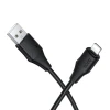 Кабель USB A до Lightning Hoco X124 2.4A силіконовий 1 м Black (6942007664400)