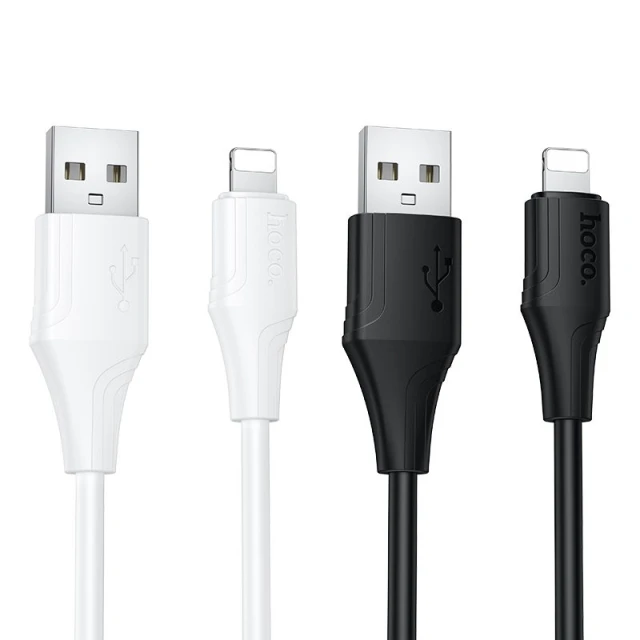 Кабель USB A до Lightning Hoco X124 2.4A силіконовий 1 м Black (6942007664400)