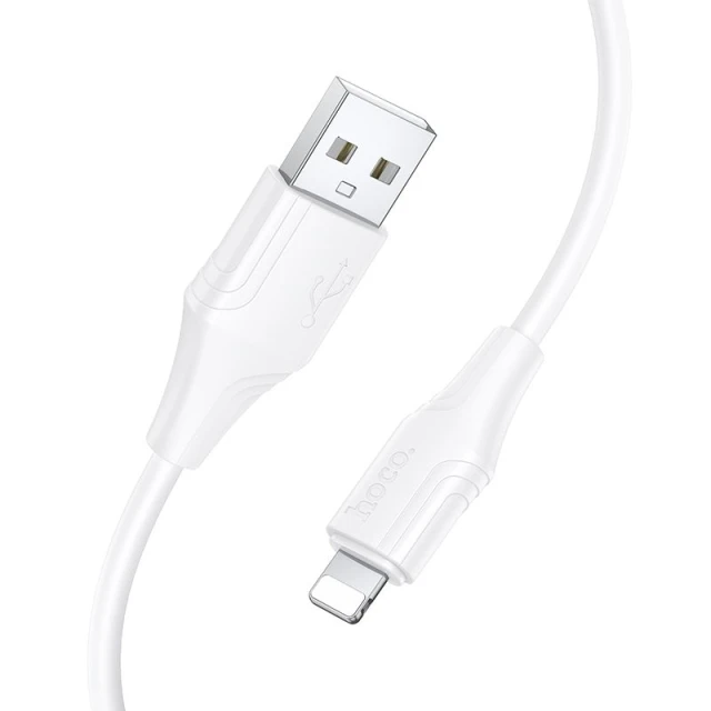 Кабель HOCO USB A to Lightning X124 2.4A силиконовый 1 м White (6942007664417)