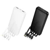 Портативний зарядний пристрій Hoco J163 10000 mAh 2A з вбудованими кабелями USB A + USB C + Lightning + Micro USB Black (6942007664578)