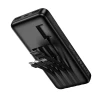 Портативний зарядний пристрій Hoco J163 10000 mAh 2A з вбудованими кабелями USB A + USB C + Lightning + Micro USB Black (6942007664578)