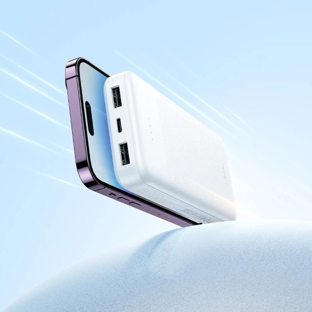 Портативний зарядний пристрій Hoco J163 10000 mAh 2A з чотирма вбудованими кабелями USB A + USB C + Lightning + Micro USB White (6942007664585)