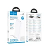 Портативний зарядний пристрій Hoco J163 10000 mAh 2A з чотирма вбудованими кабелями USB A + USB C + Lightning + Micro USB White (6942007664585)