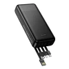 Портативний зарядний пристрій Hoco J163A 20000 mAh 2A з чотирма вбудованими кабелями USB A + USB C + Lightning + Micro USB Black (6942007664592)