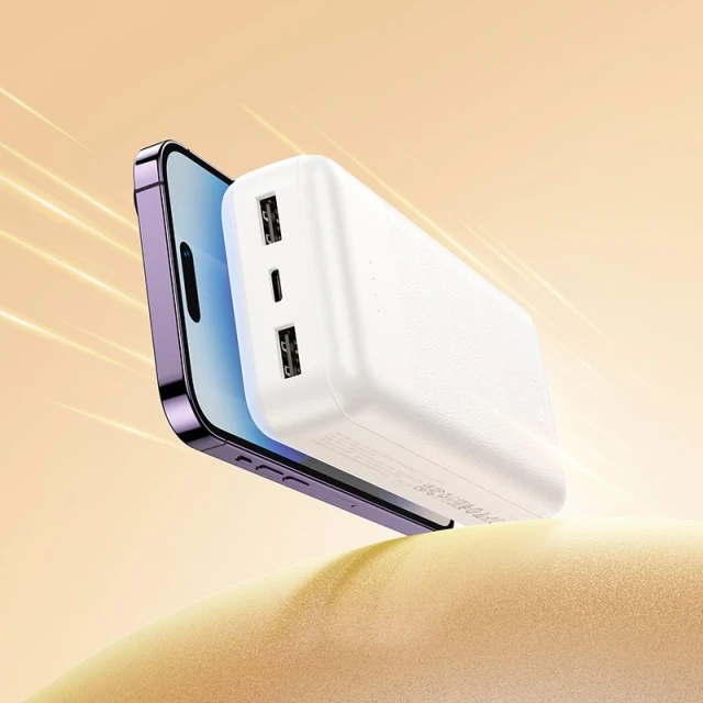 Портативний зарядний пристрій Hoco J163A 20000 mAh 2A з чотирма вбудованими кабелями USB A + USB C + Lightning + Micro USB White (6942007664608)