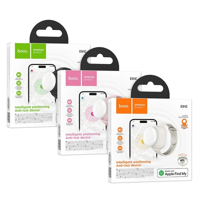 Локалізатор Hoco E91E сумісний з Apple Find My Pink (6942007666145)