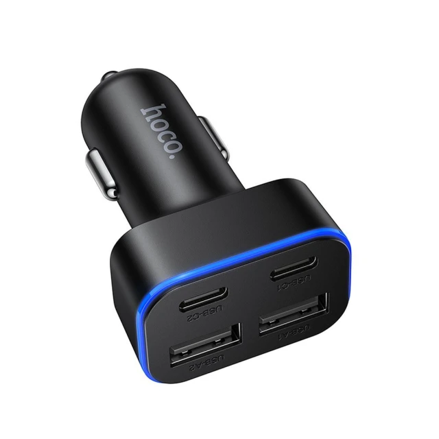 Автомобільний зарядний пристрій Hoco Z63 2x USB A + 2x USB C QC3.0 PD 42W Black (6942007666206)