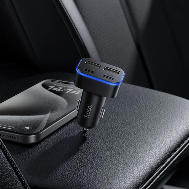 Автомобільний зарядний пристрій Hoco Z63 2x USB A + 2x USB C QC3.0 PD 42W Black (6942007666206)