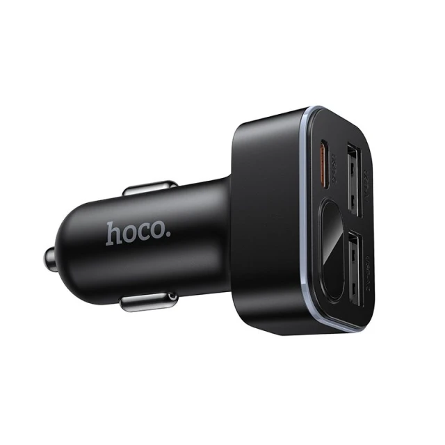 Автомобільний зарядний пристрій Hoco Z63A з LCD 2x USB A + USB C QC3.0 PD 42W Black (6942007666213)