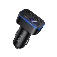 Автомобільний зарядний пристрій Hoco Z63A з LCD 2x USB A + USB C QC3.0 PD 42W Black (6942007666213)