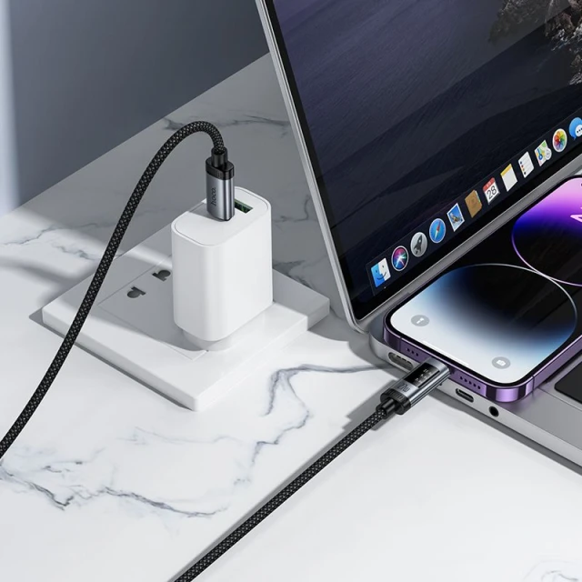 Кабель USB C до Lightning Hoco PD 27W 1,2 м з дисплеєм U148 Black (6942007668668)