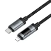 Кабель USB C до Lightning Hoco PD 27W 1,2 м з дисплеєм U148 Black (6942007668668)