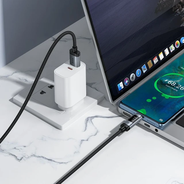 Кабель Hoco U148 USB A to USB C PD 6A 100W 1.2 m з дисплеєм Black (6942007668675)