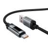 Кабель Hoco U148 USB A to USB C PD 6A 100W 1.2 m з дисплеєм Black (6942007668675)