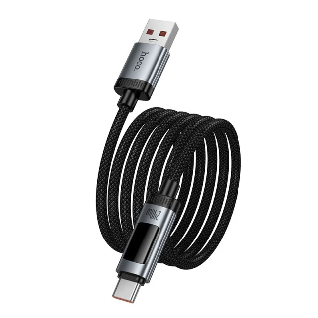 Кабель Hoco U148 USB A to USB C PD 6A 100W 1.2 m з дисплеєм Black (6942007668675)