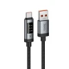 Кабель Hoco U148 USB A to USB C PD 6A 100W 1.2 m з дисплеєм Black (6942007668675)