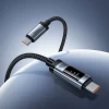 Кабель Hoco U148 USB C to USB C PD 6A 240W 1.2 m з дисплеєм Black (6942007668682)